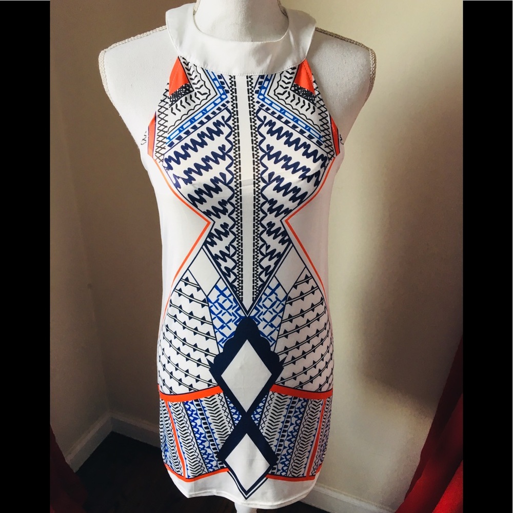 Geometric print A-line dress